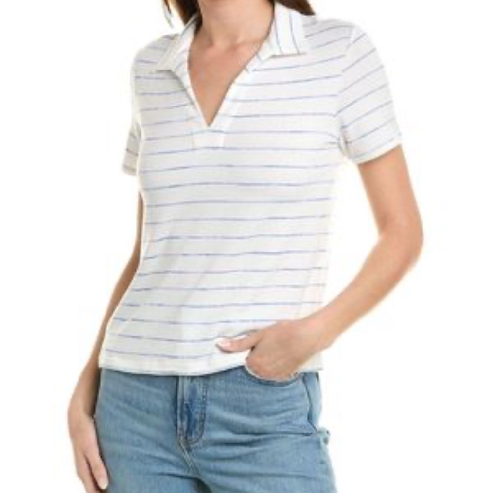 Rag & Bone White Fitted Polo T-Shirt